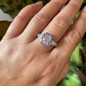 Tacori Sterling Silver Ring with pink CZ size 7